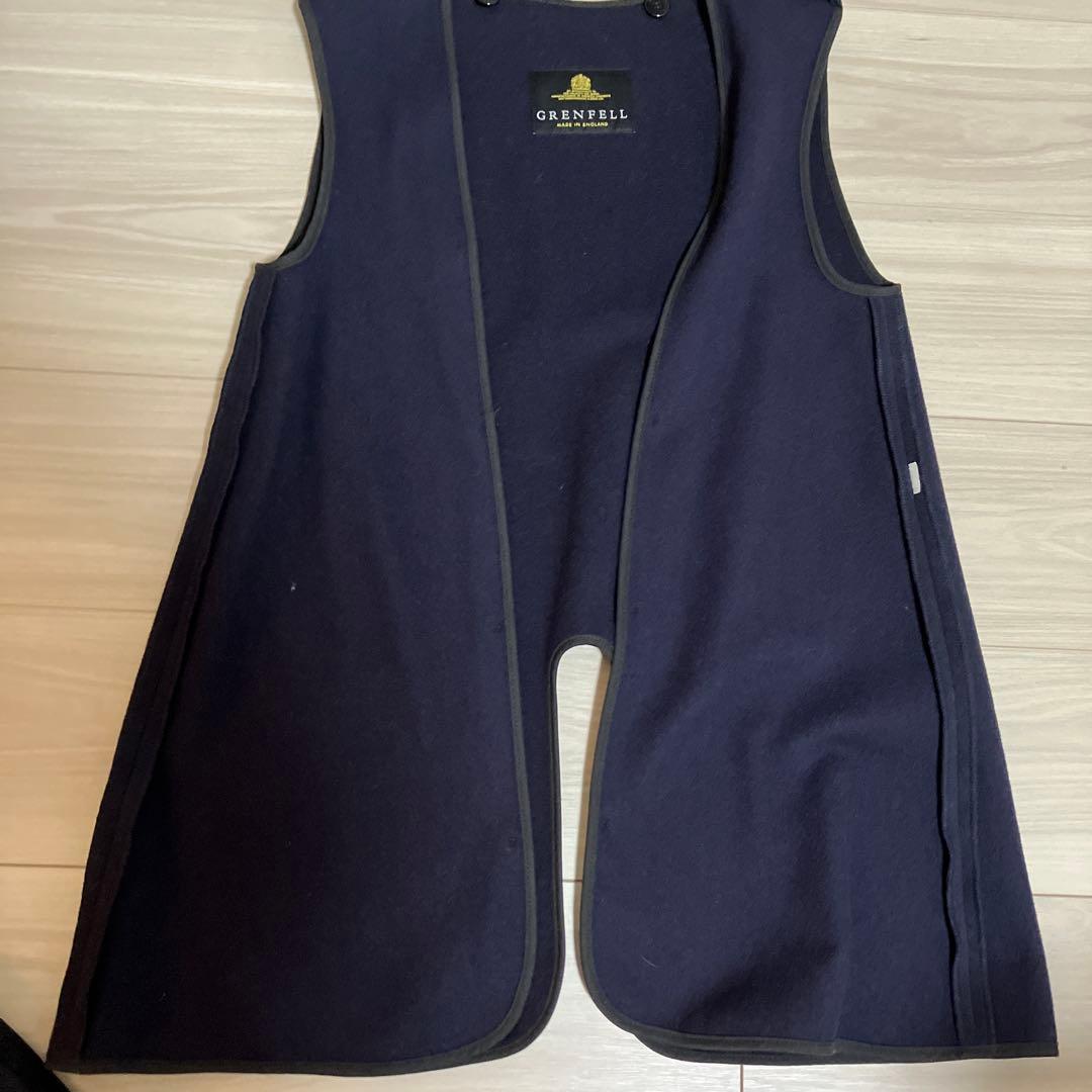 【3回着用】グレンフェルトレンチコート　裏地ウール紺　36 サイズ定価10万円〜