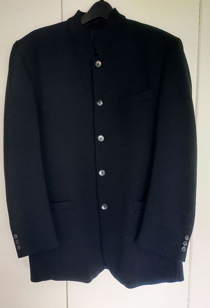 vintageビンテージ　3ピースマオカラースーツ Lサイズ　ブラック　シャツ付