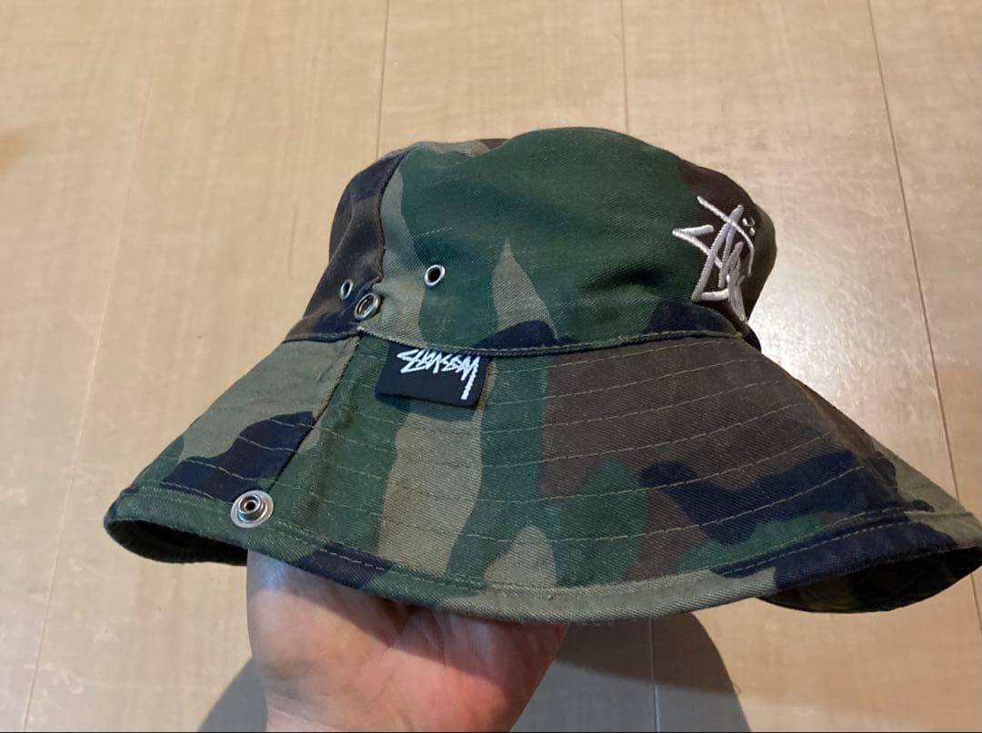 80s Stüssy 迷彩 バケットハット オールドステュシー 黒タグ