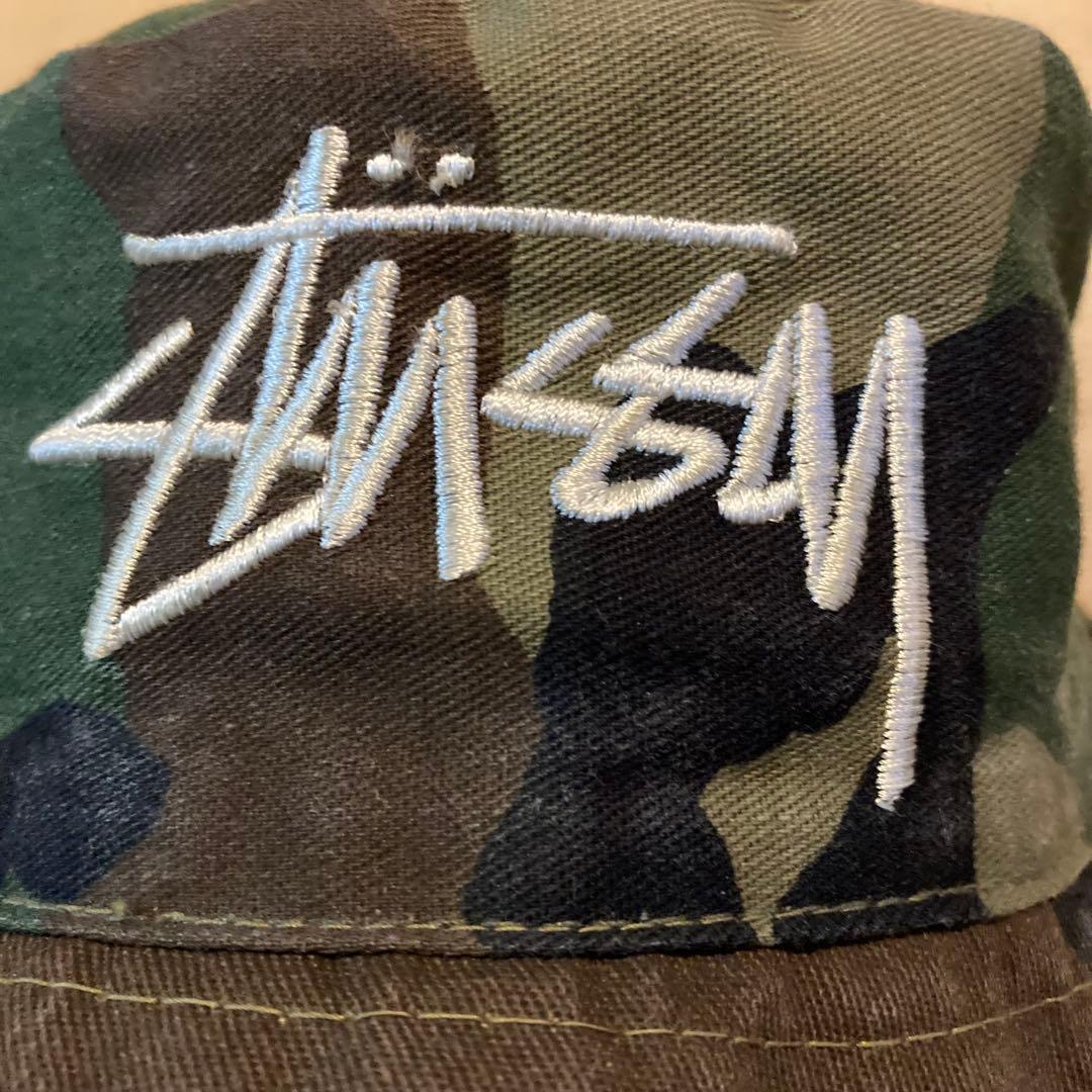 80s Stüssy 迷彩 バケットハット オールドステュシー 黒タグ