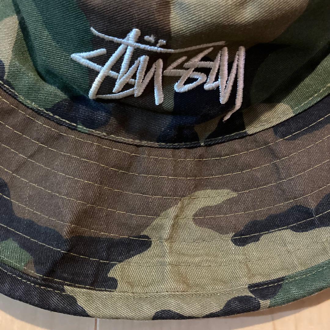 80s Stüssy 迷彩 バケットハット オールドステュシー 黒タグ