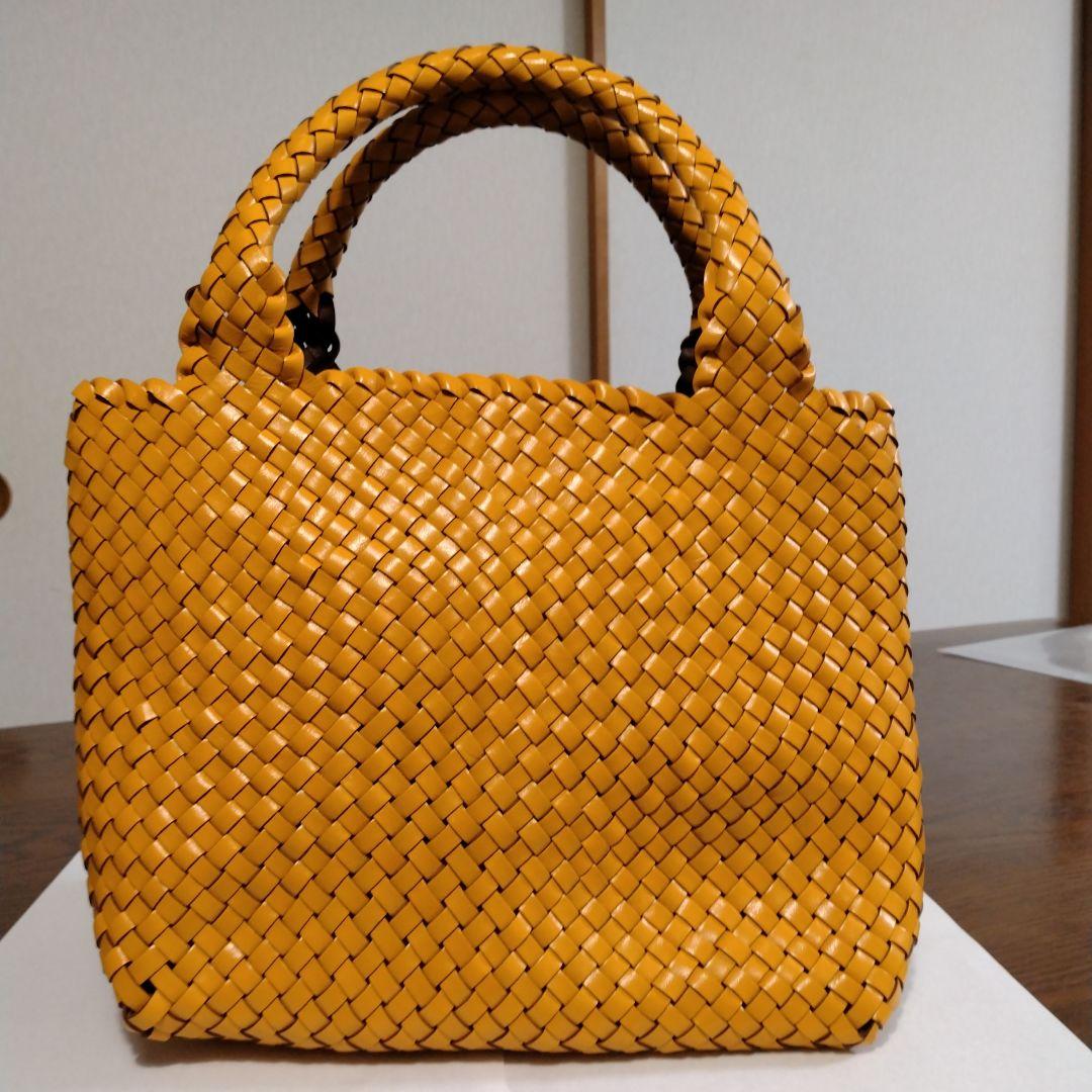 HIROFU イエロー 　レザーメッシュトート