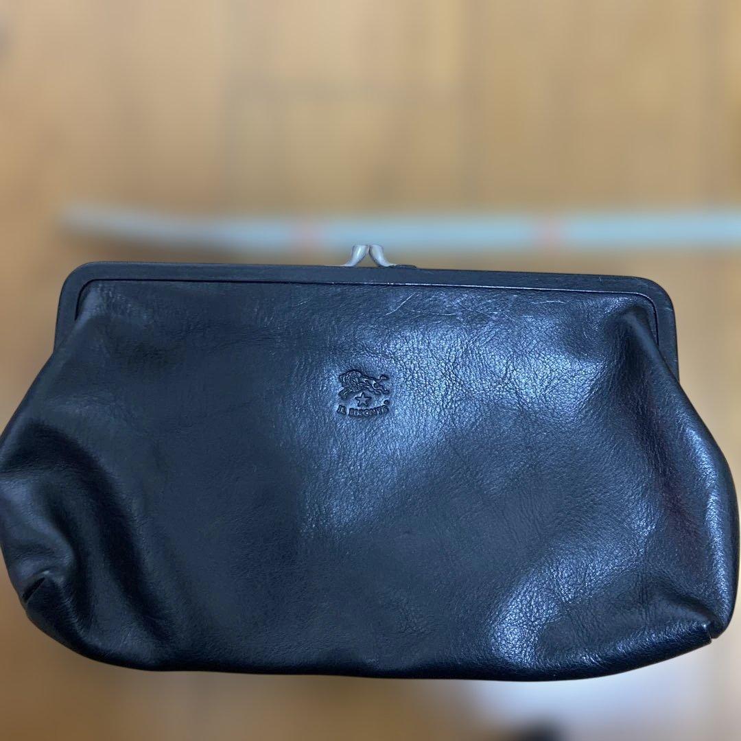 IL BISONTE ブラック クラッチバッグ 保存袋付き