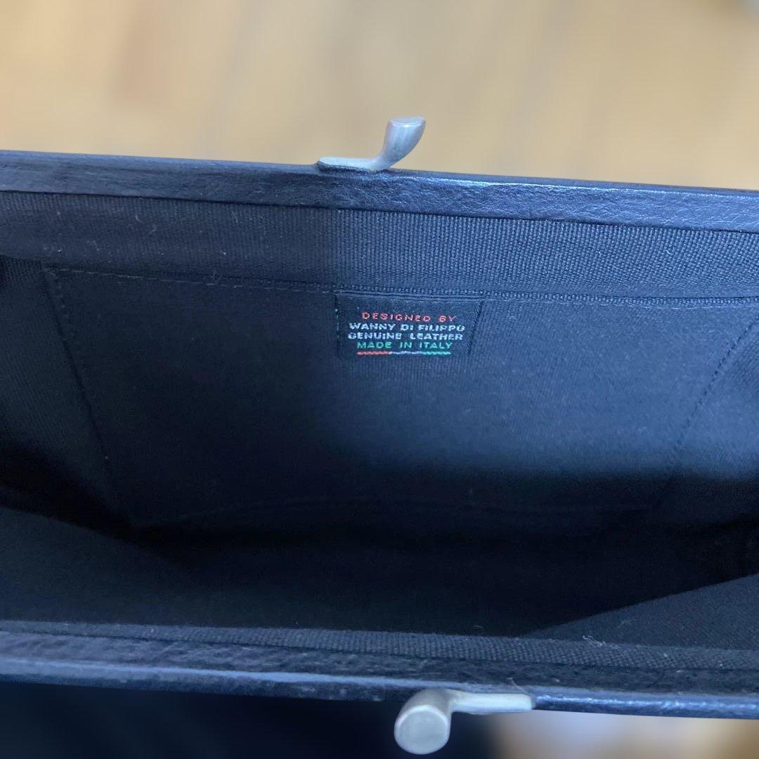 IL BISONTE ブラック クラッチバッグ 保存袋付き