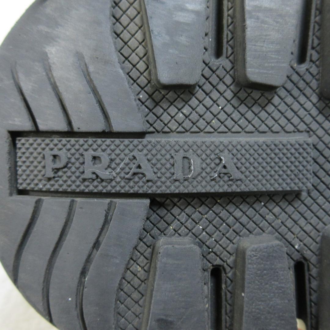 ✨ロゴ満載✨PRADA オールレザースニーカー 黒 EU35 22cm相当