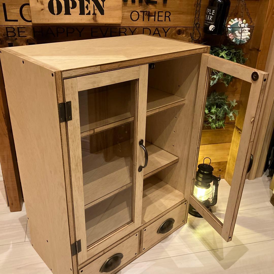 食器棚③　キャビネット　アンティーク　ハンドメイド　木製