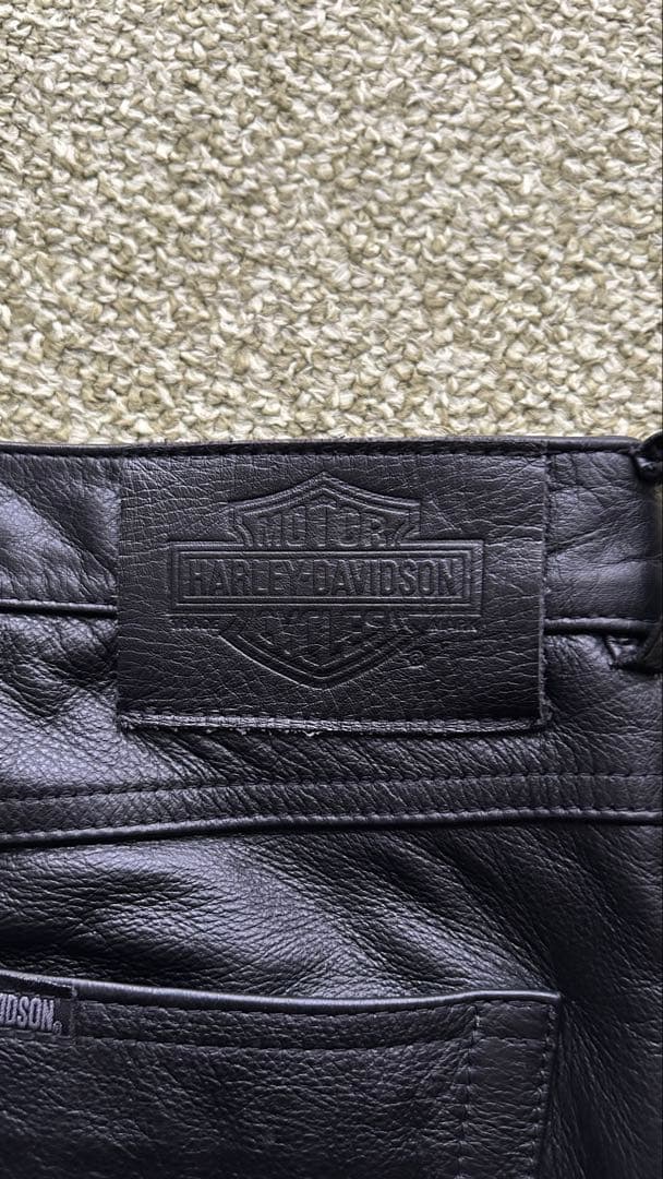 Harley-Davidson カウハイドレザーパンツ黒W34