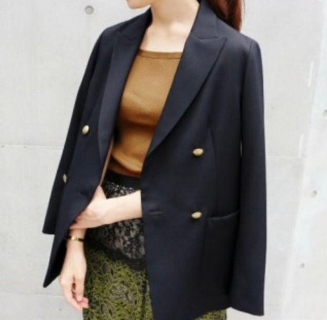 極美品♪イエナ ダブルブレストジャケット 金ボタン 紺ブレ テーラード