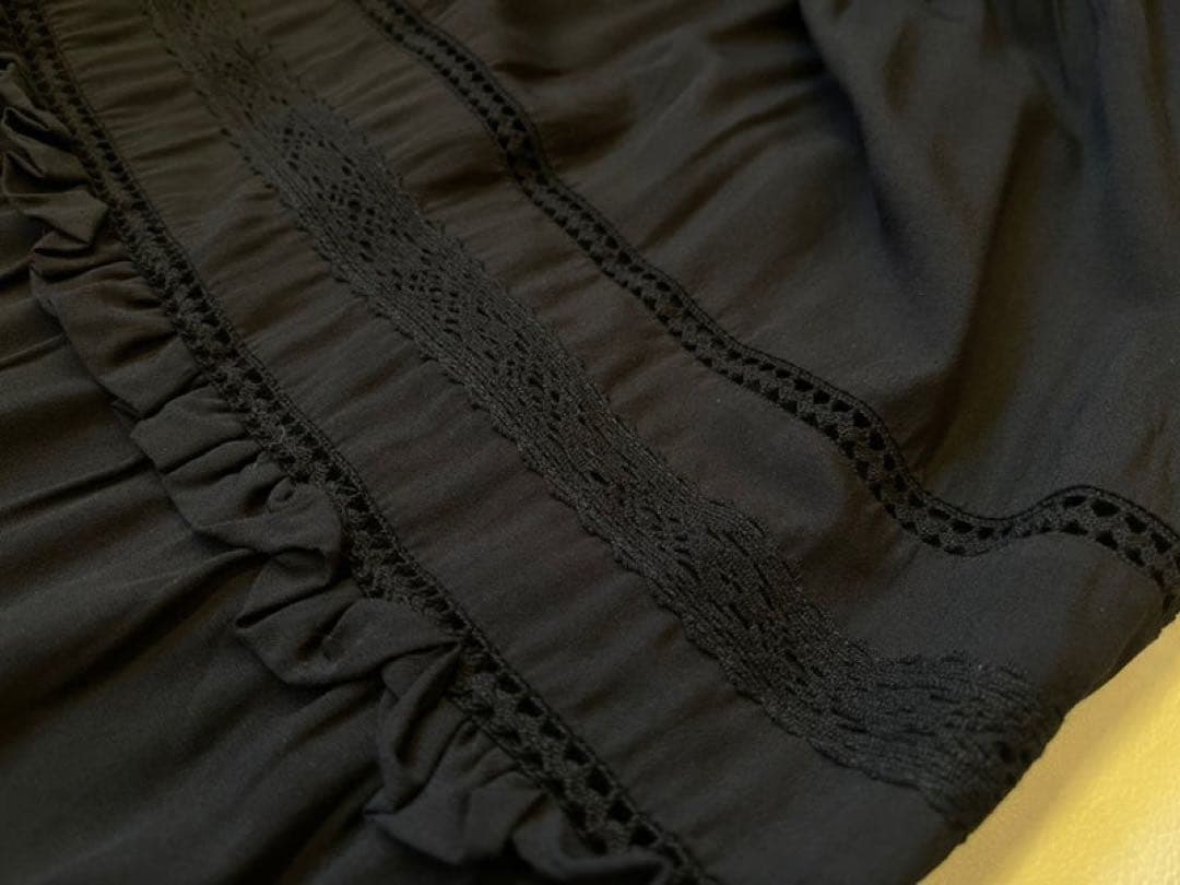 Sov.レーヨンエット+レースロングワンピース