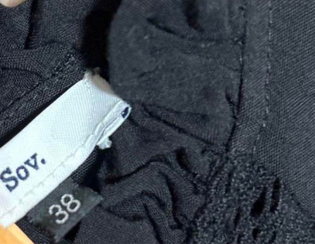 Sov.レーヨンエット+レースロングワンピース