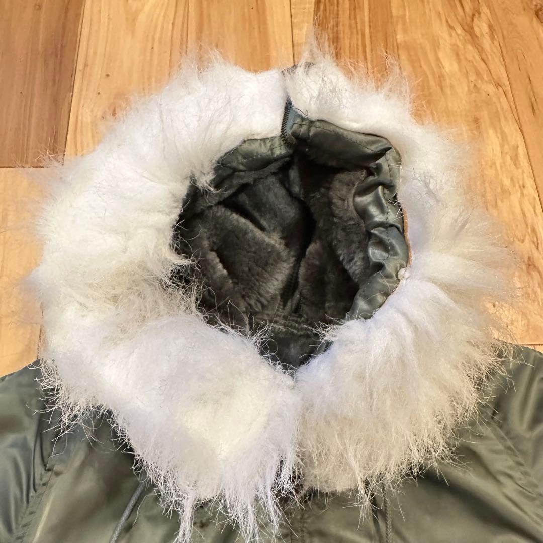 美品 米軍実物 80s ALPHA社製 N-2B フライトジャケット S セージ