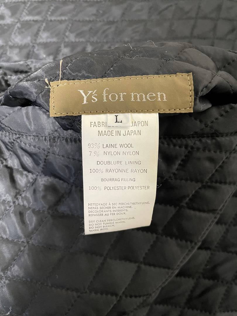 Y’s for men ワイズフォーメン ウールコート 中綿 黒 L 美品