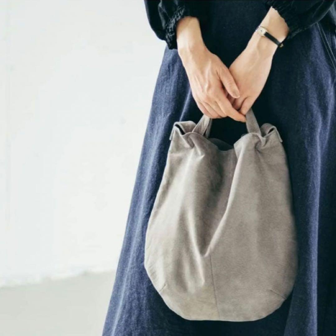 【美品】北欧暮らしの道具店　撥水スエードの2WAYトートバッグ グレー 軽い