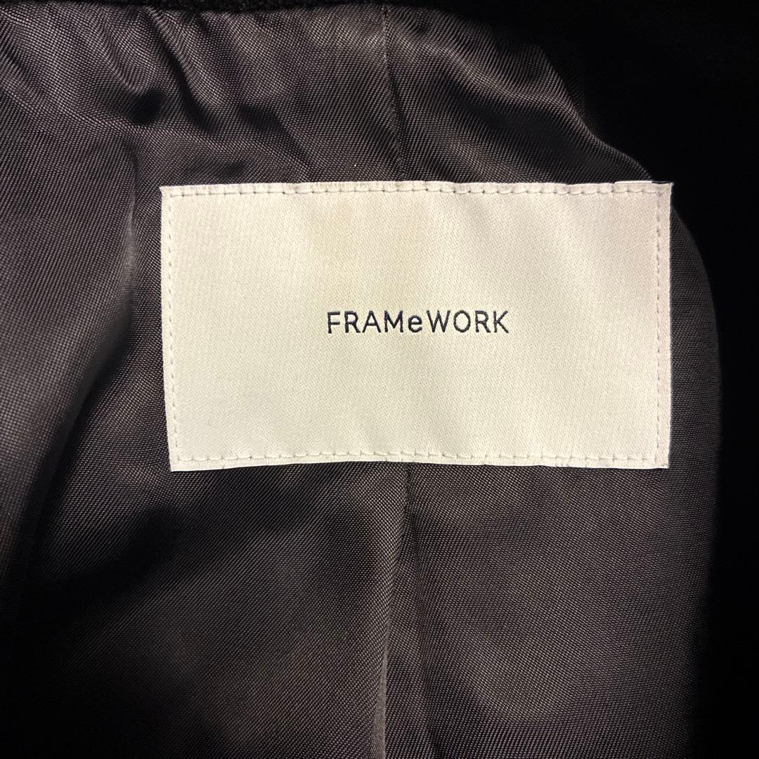 リコ★FRAMe WORKラムウールMIXシャルムバルカラーコートブラック