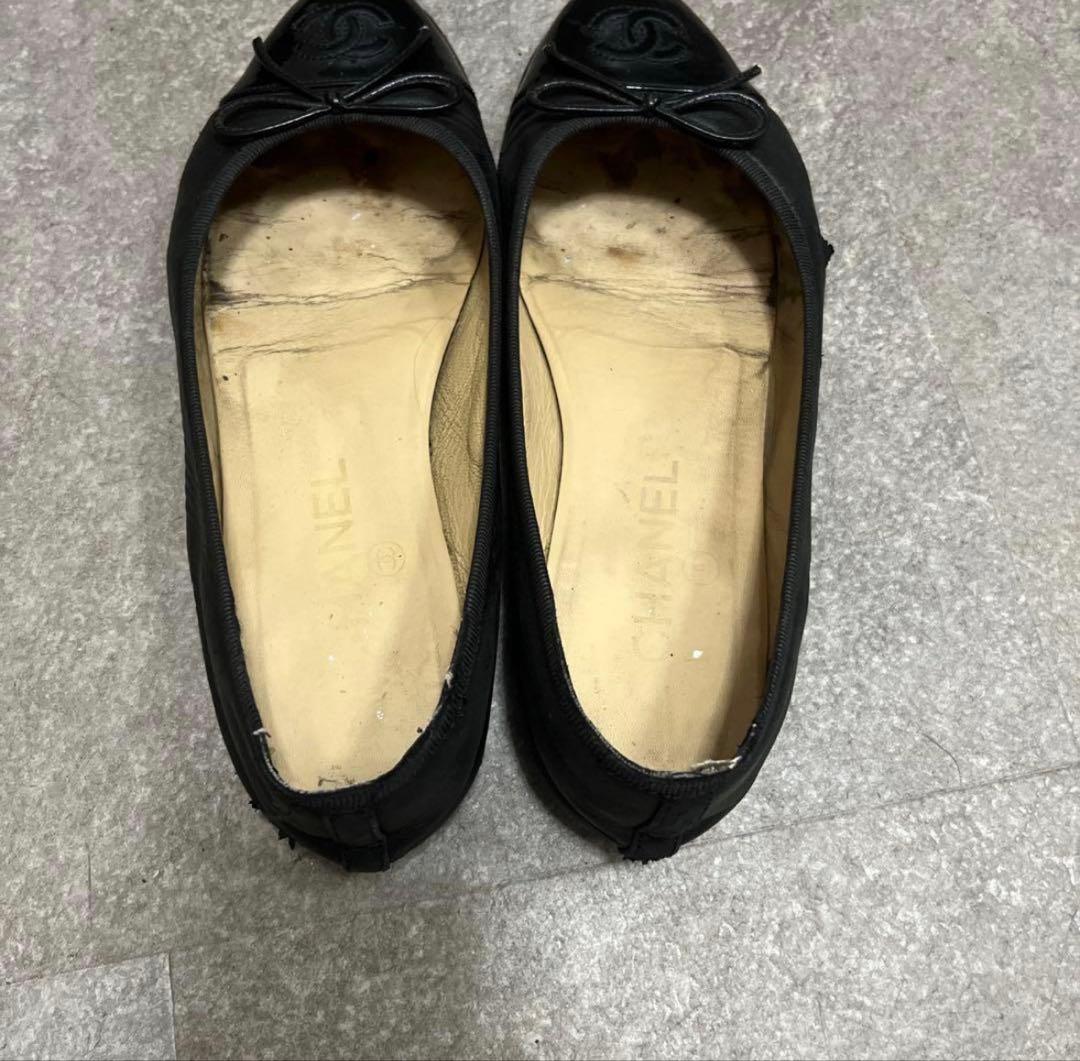 じゅんざぶろう　CHANEL シャネル バレエシューズ 37 ブラック 黒