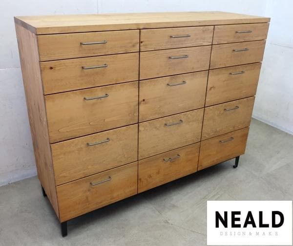 展示品■無垢オーダーNEALD■ワイドチェスト■パイン材■34.1万■12杯■