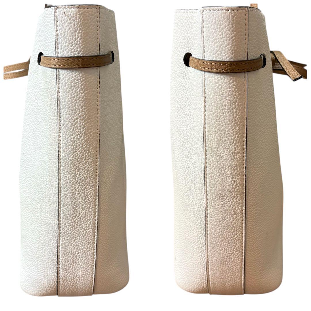 ✳︎超美品 A4サイズ✳︎フルラ トートバッグ コスタンザ ホワイト レザー 巾着