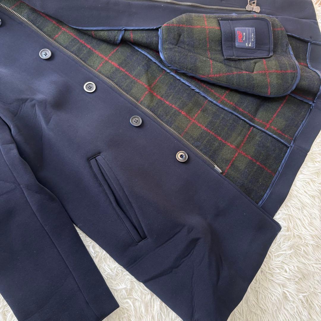 【美品】BOB ボンディング 大きいサイズ フーデットコート チェック ロング