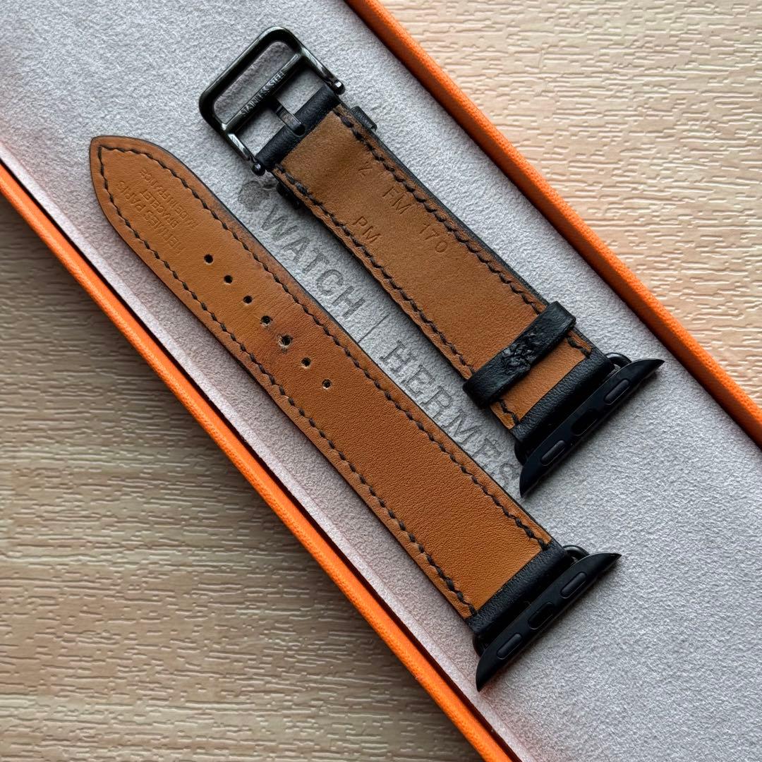 2308 Apple Watch エルメス　ブラック　レザー　HERMES