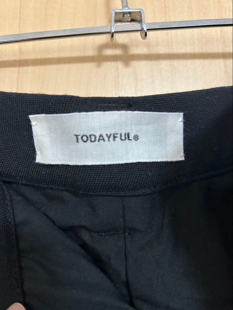 新品　todayful Wide Cocoon Trousers ブラック　36