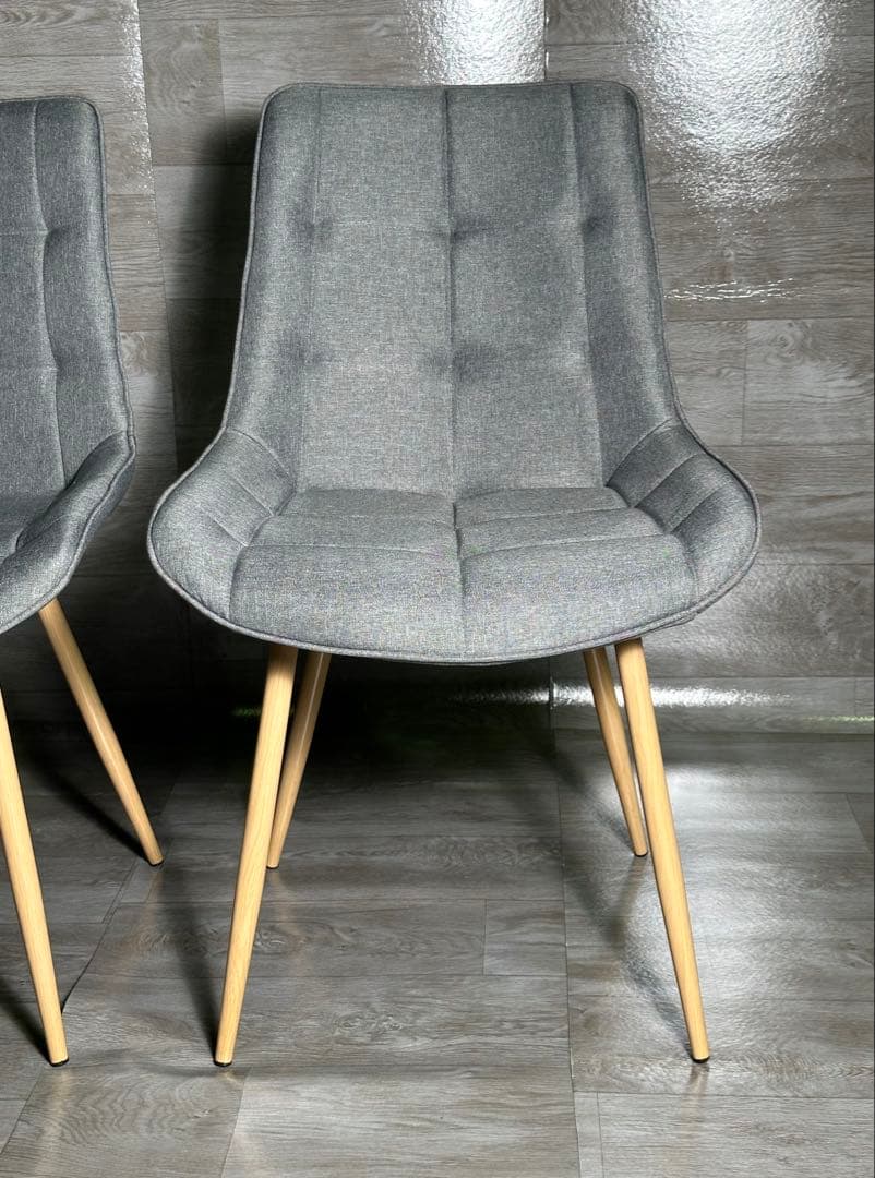 期間限定　ダイニングチェア 椅子　オシャレ　2脚セット グレー