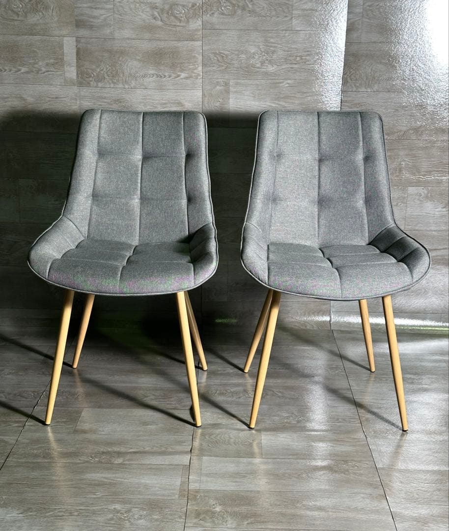 期間限定　ダイニングチェア 椅子　オシャレ　2脚セット グレー