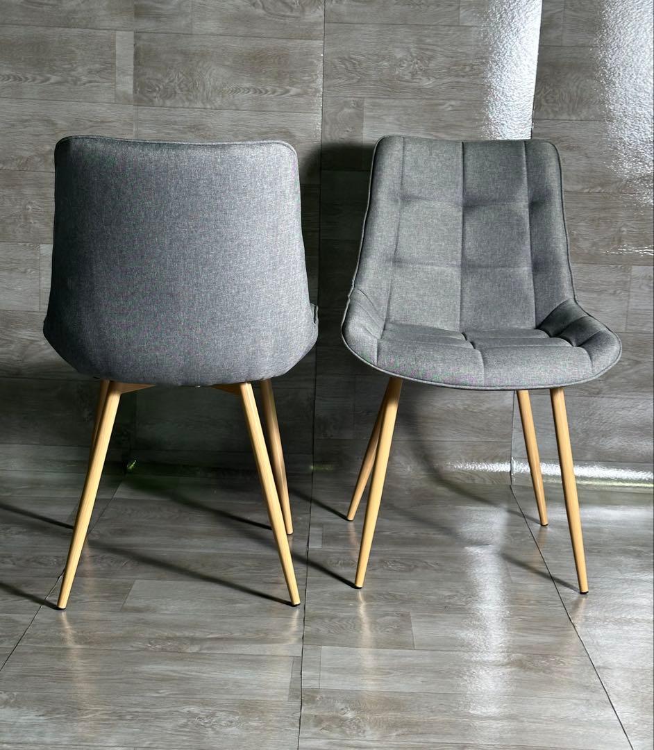 期間限定　ダイニングチェア 椅子　オシャレ　2脚セット グレー