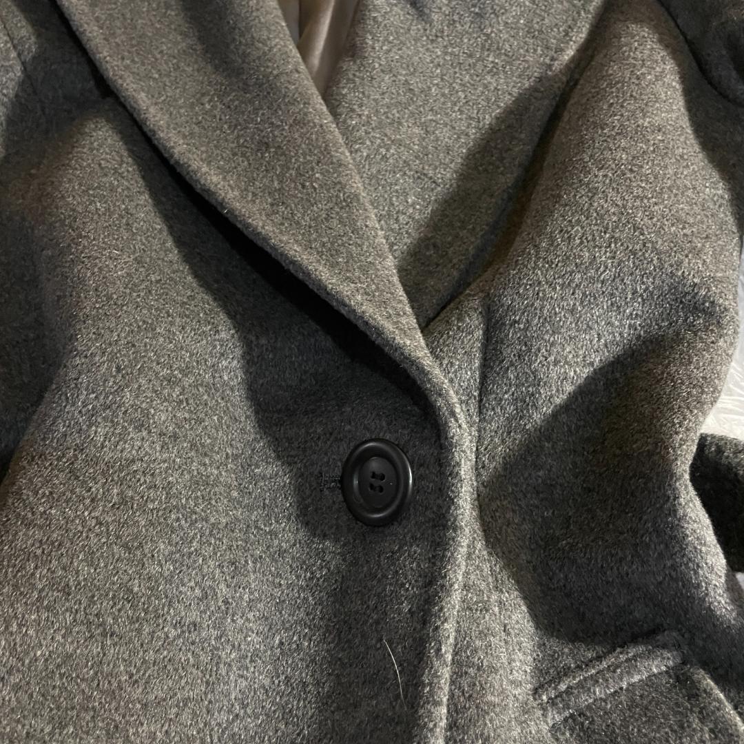 Y2K アンゴラ シルバーフォックスファー ベルト付 ロングコート マキシ 38