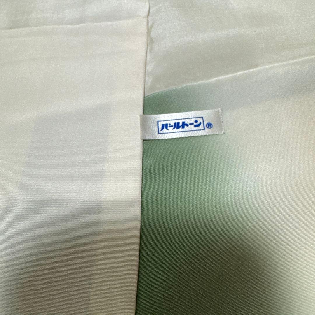 h*o様 付け下げ訪問着 花柄 グリーン パールトーン加工 卒入学お付添 帯、帯