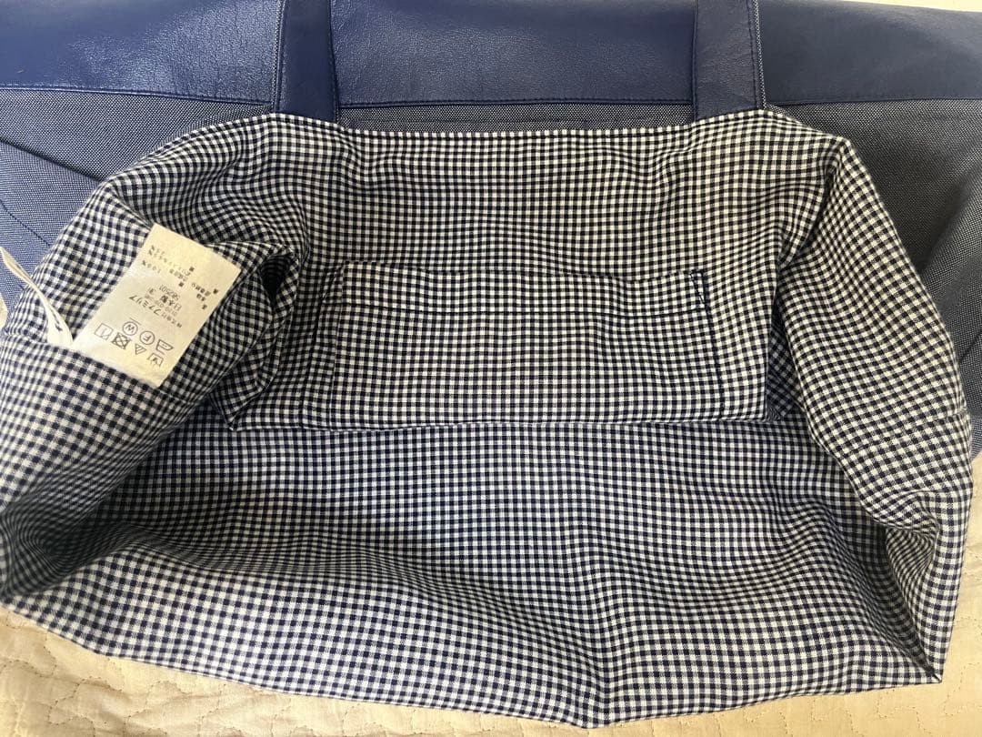 ファミリア　デニムバッグ　クマと女の子　手刺繍