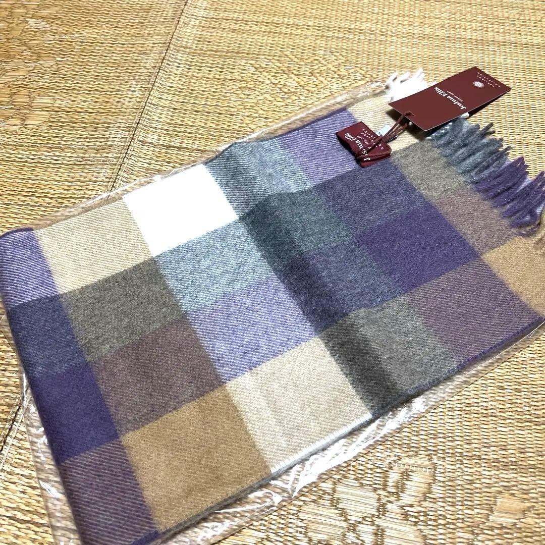 Joshua Ellis カシミヤ マフラー チェック柄