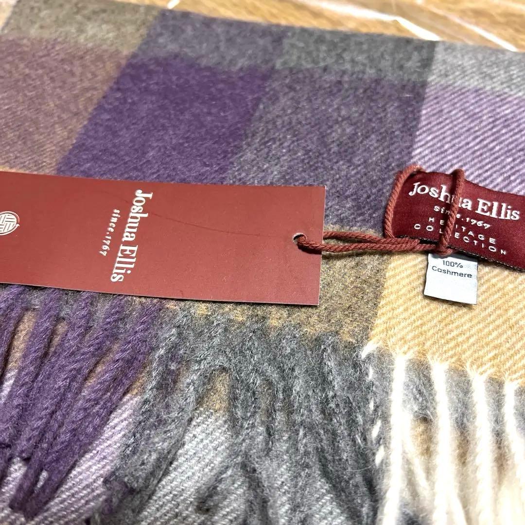 Joshua Ellis カシミヤ マフラー チェック柄