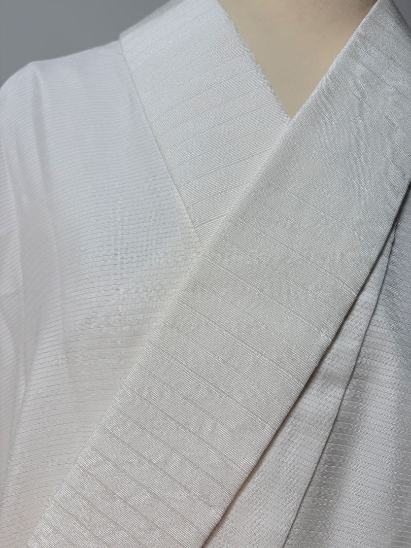 高級　夏用　長襦袢　正絹絽　後ろ紐通し　正絹絽半襟付　裄65袖丈48 新品