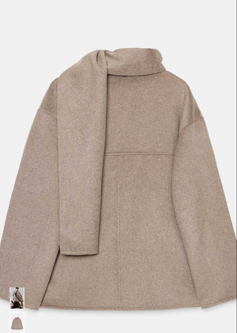 ZARA ウールショートスカーフコート