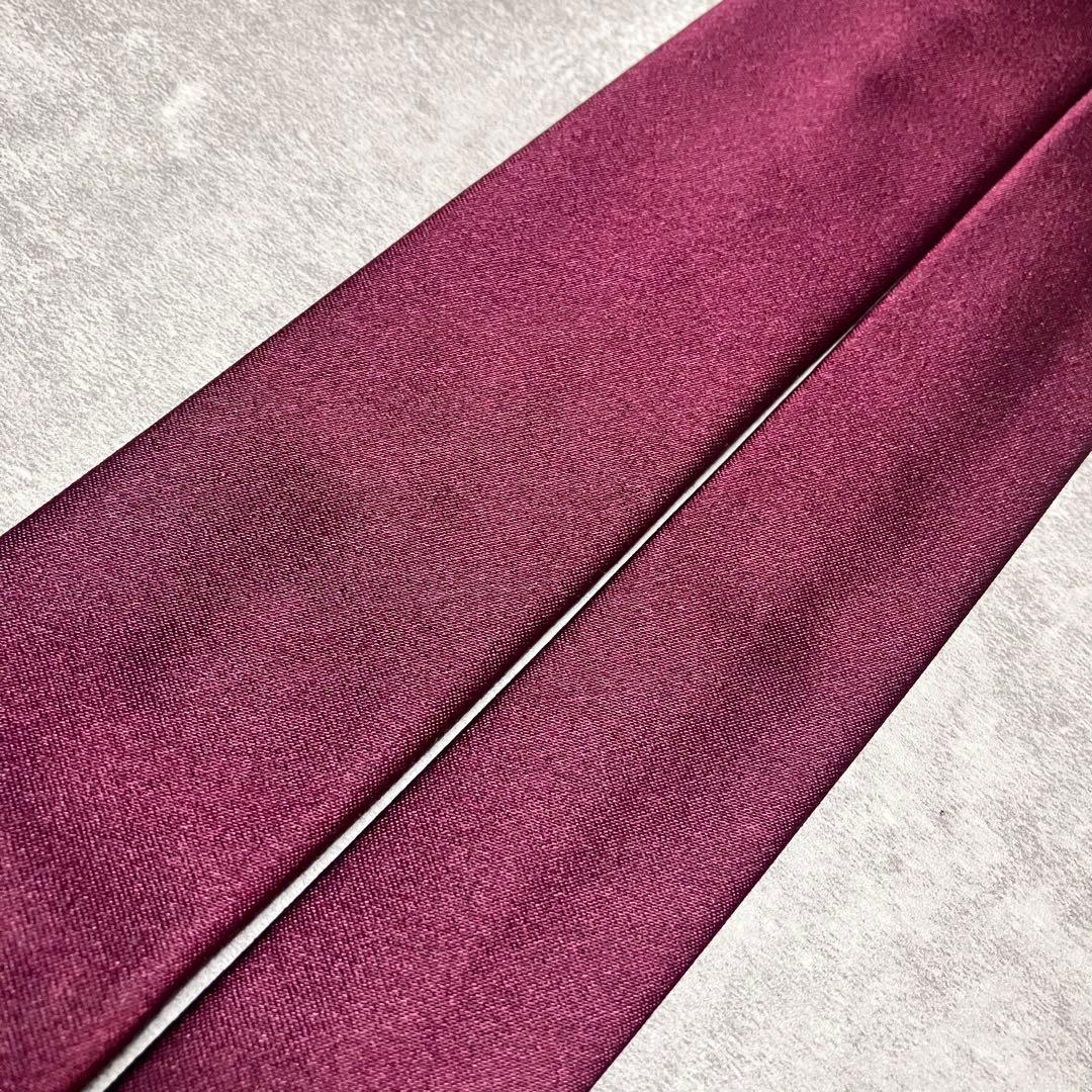 美品　PRADA プラダ　ナロータイ　光沢感　ソリッド　無地　ロゴ　イタリア製