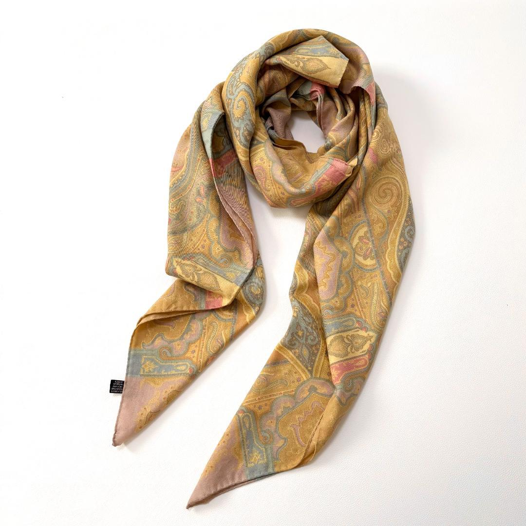 ETRO エトロ ペイズリー柄 ウール＆シルク 大判ショール　ストール　美品