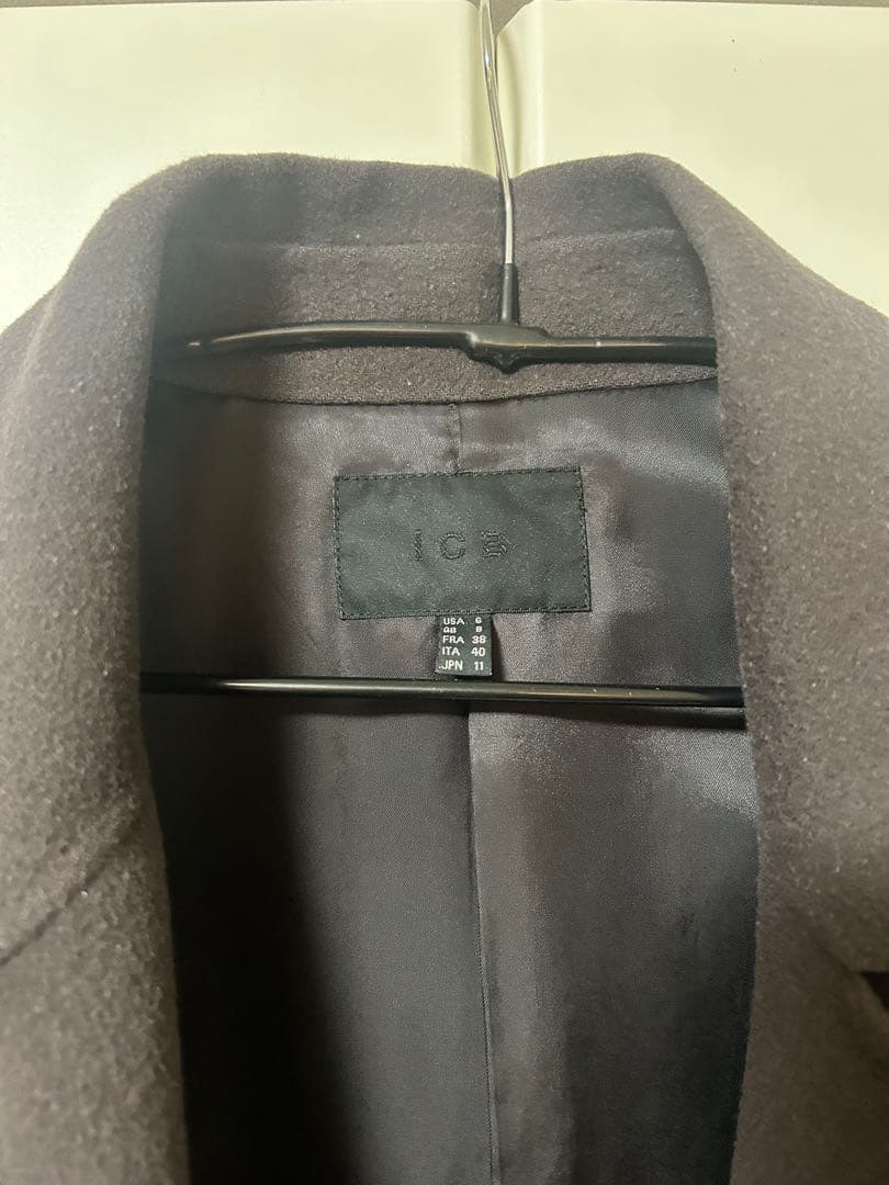 ICB/ロングコート ベルト付き 11号（ICB size 6）ウール&カシミヤ