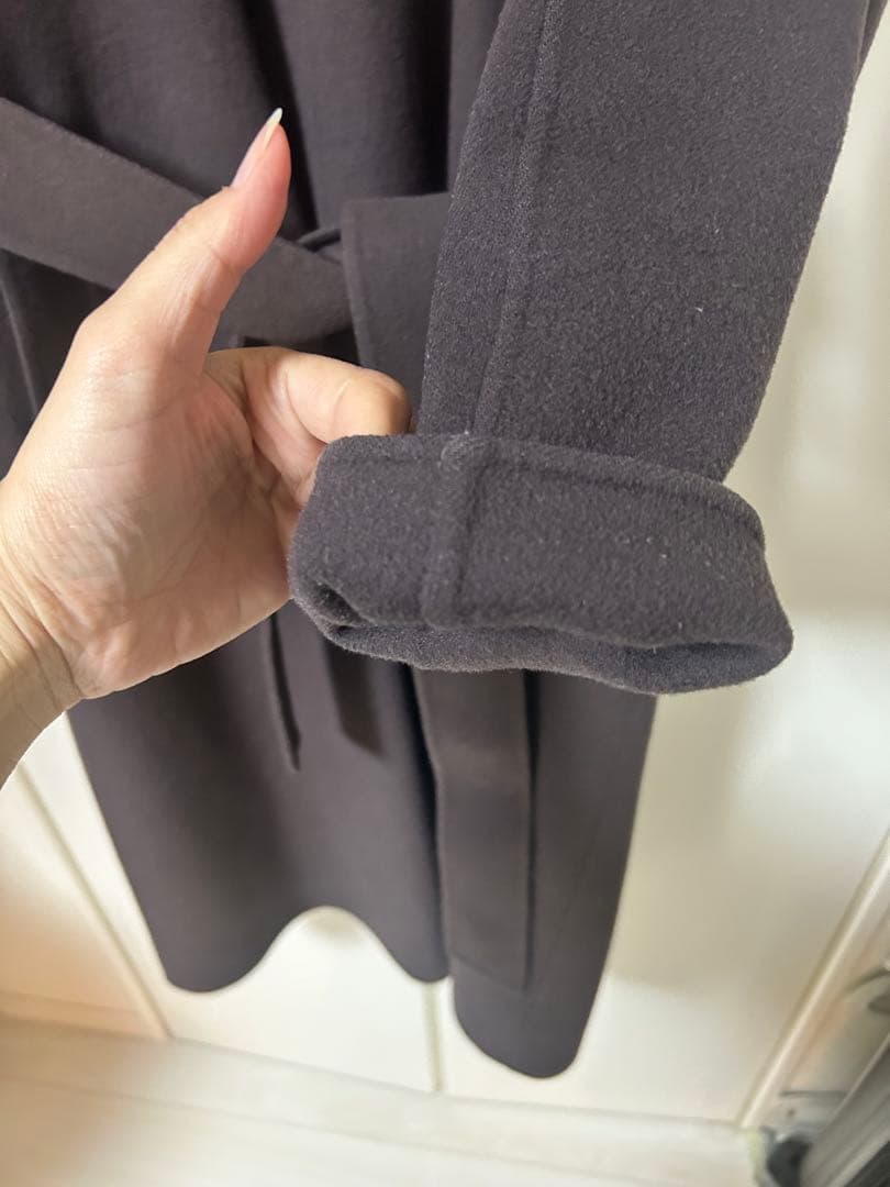 ICB/ロングコート ベルト付き 11号（ICB size 6）ウール&カシミヤ
