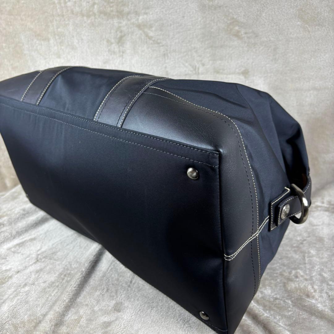 極美品　COACH コーチ　ボストンバッグ　本革レザー×ナイロン　ブラック　黒