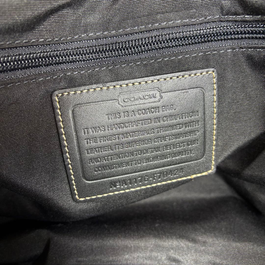 極美品　COACH コーチ　ボストンバッグ　本革レザー×ナイロン　ブラック　黒