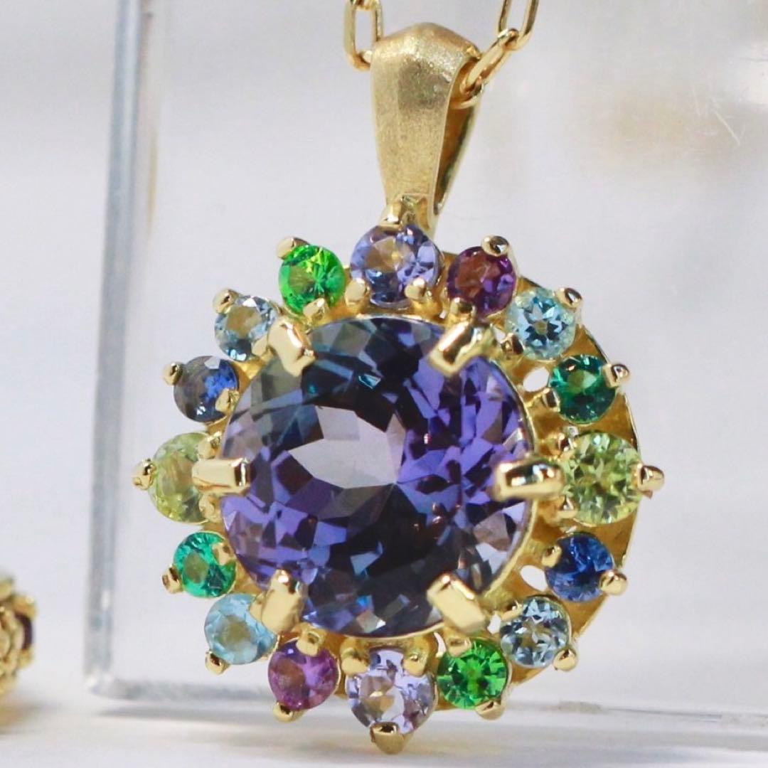 ビズー K18 フロレゾン タンザナイト ペンダントトップ ネックレス リサ