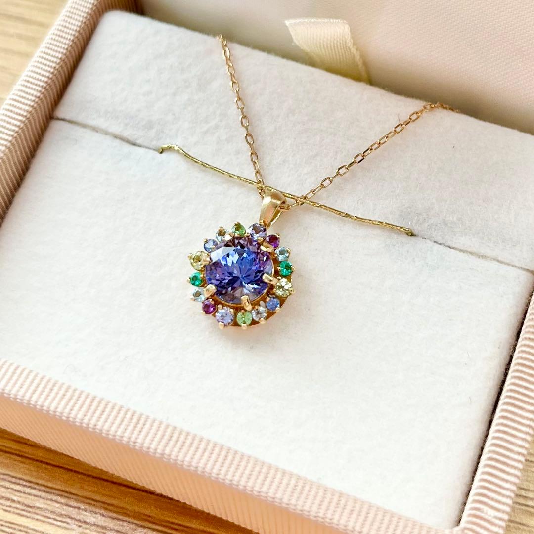 ビズー K18 フロレゾン タンザナイト ペンダントトップ ネックレス リサ