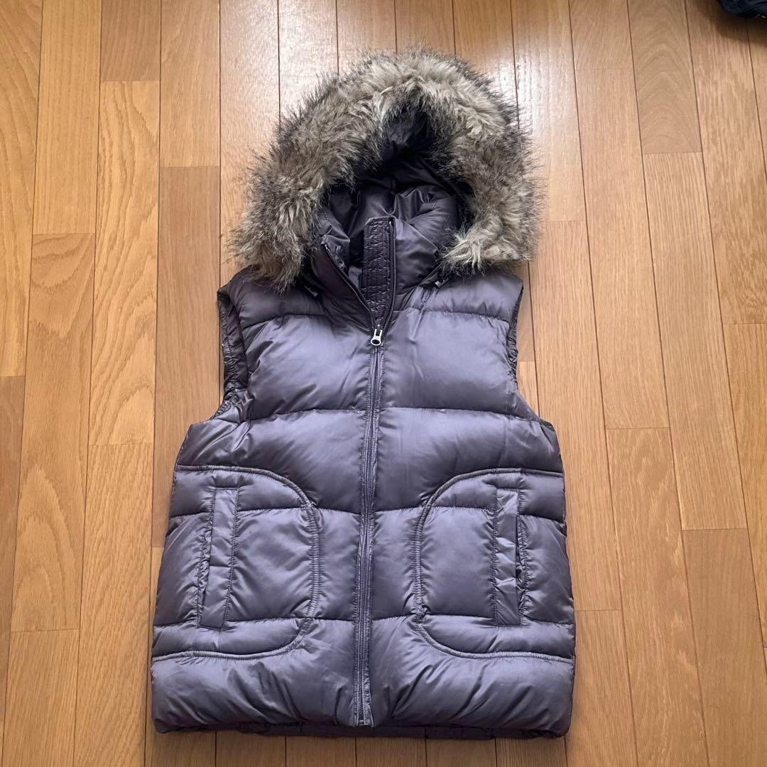 old Gap フード付きパープルダウンベスト S y2k