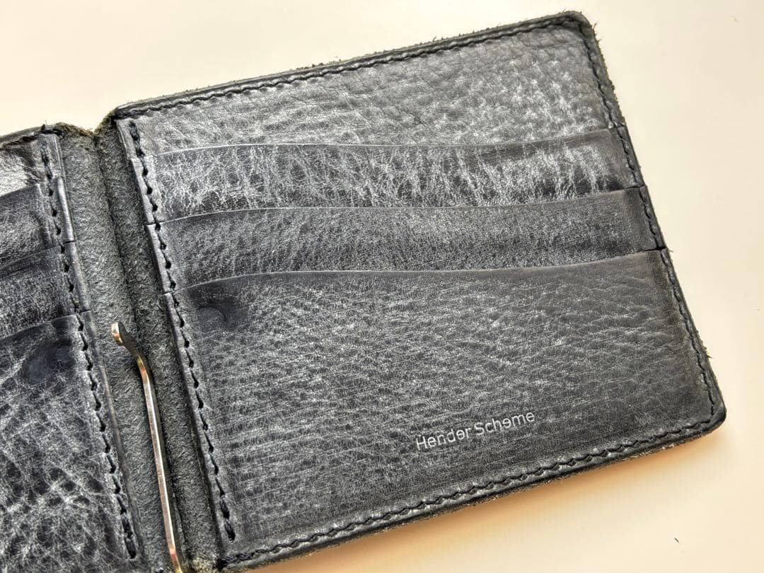 Hender Scheme/レザー/ウォレット/マネークリップ/カードケース/黒