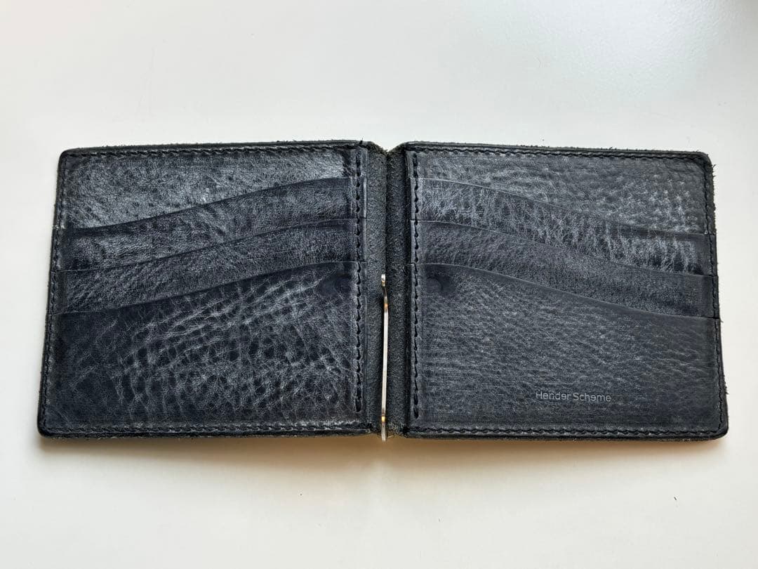 Hender Scheme/レザー/ウォレット/マネークリップ/カードケース/黒