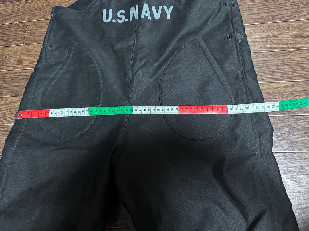 U.S.NAVY オーバーオールSMALLリアルマッコイ　デッキパンツ　パチポケ