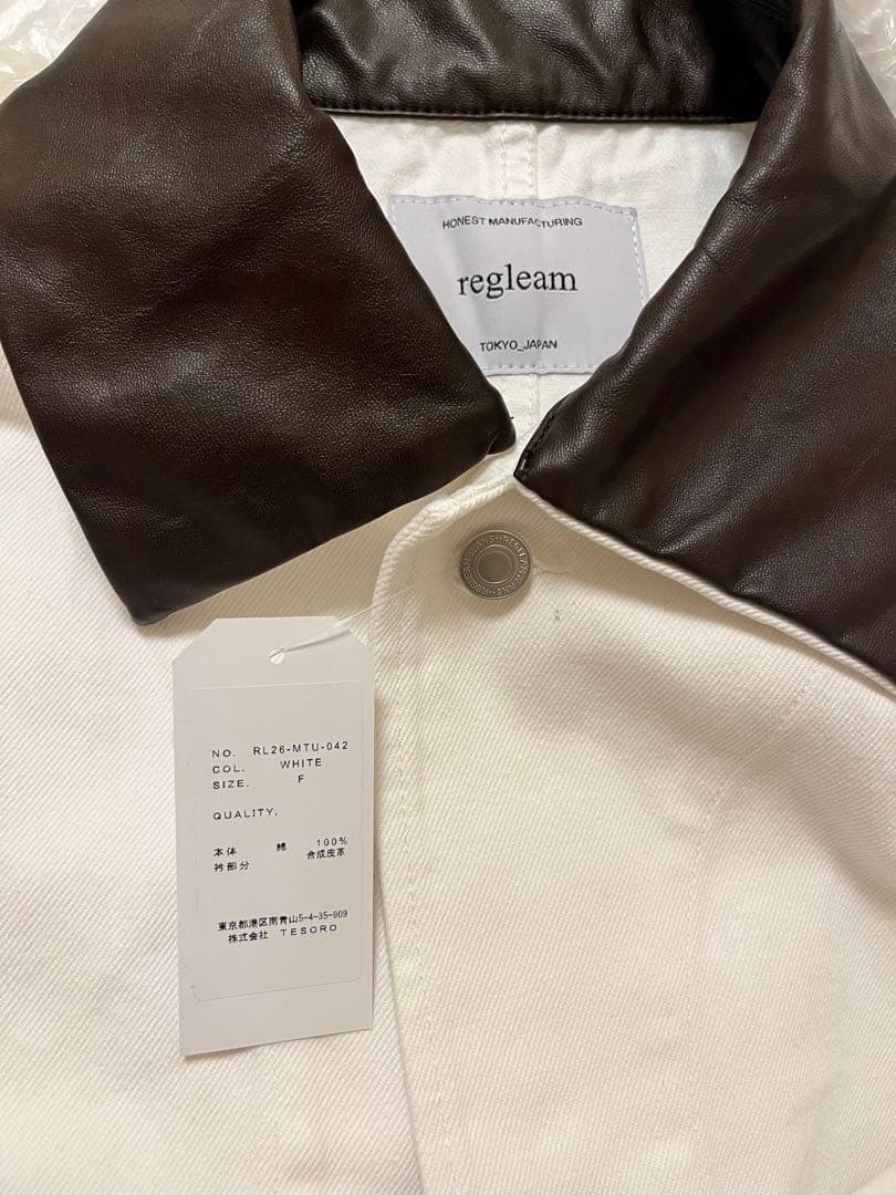 regleam アクセントカラーデニムジャケット ホワイト