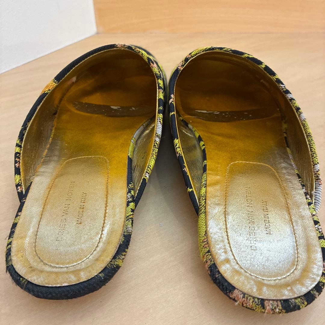 希少DRIES VAN NOTEN フラットシューズ　ジャガード　ミュール