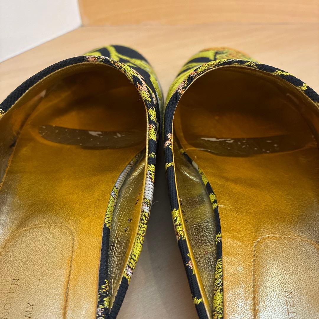 希少DRIES VAN NOTEN フラットシューズ　ジャガード　ミュール