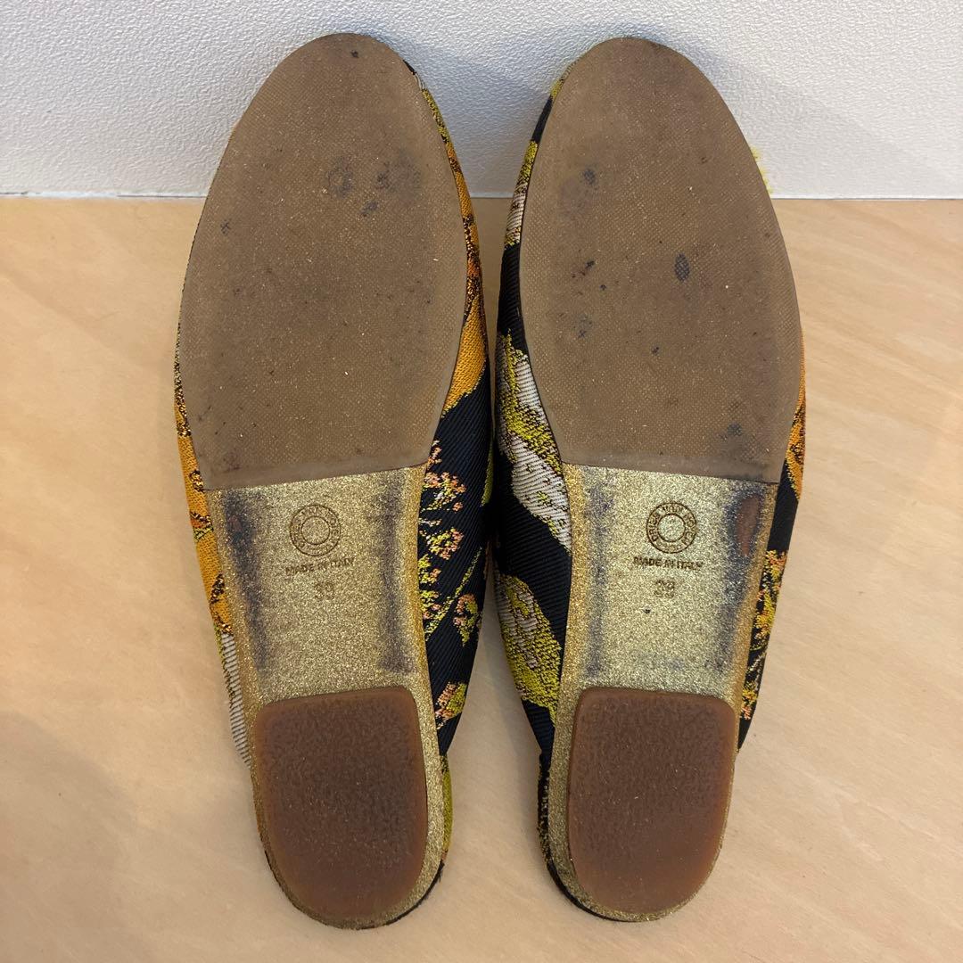 希少DRIES VAN NOTEN フラットシューズ　ジャガード　ミュール